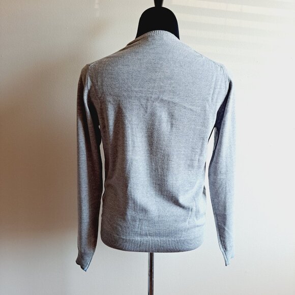 NEW Stenstroms Grey 100% Merino Wool College Crew Sweater Size S - Picture 6 of 16